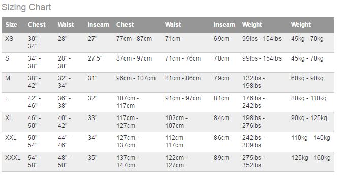 size chart